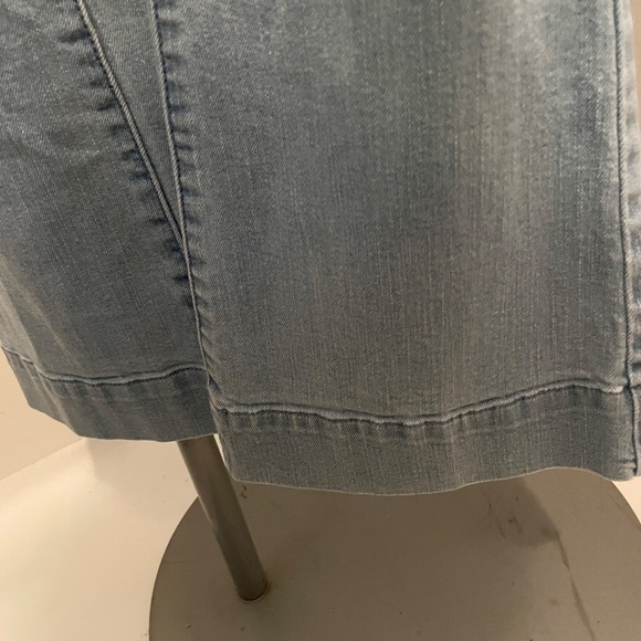 Halston jeans cropped wide leg pocket detail cotton blue size 4 - Picture 3 of 6